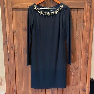 Vince Camuto navy long sleeve dress sz 6